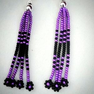 Beaded fringe earrings